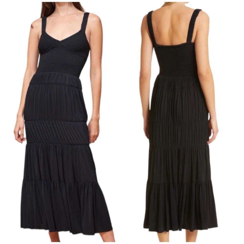 La Ligne Black Tiered Maxi Dress